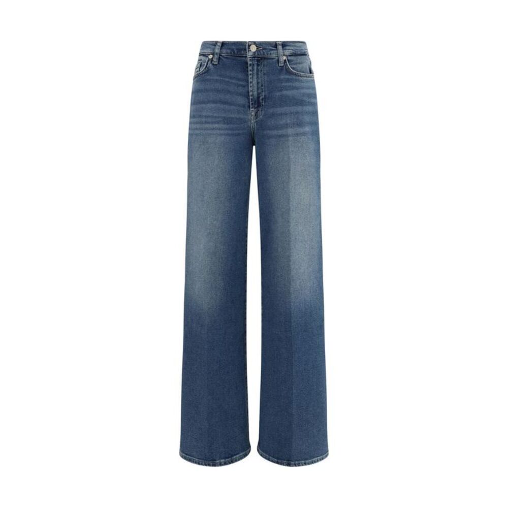 7FOR Blue Cotton Flared Women's Jeans